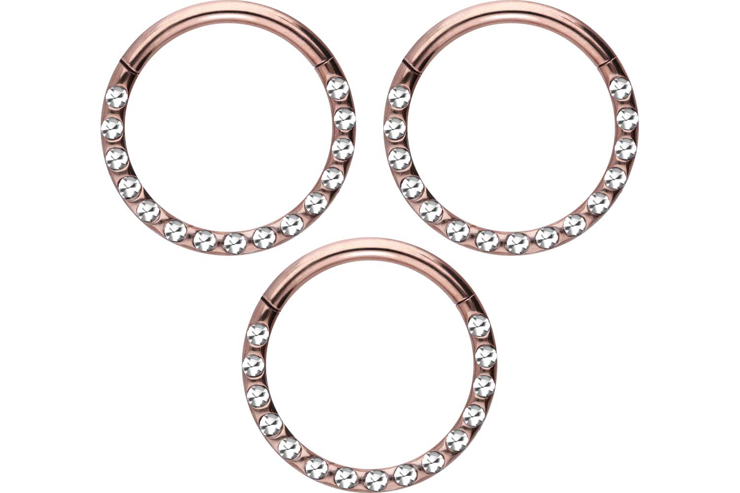SET Chirurgenstahl Segmentring Clicker Piercing KRISTALLE + EPOXY